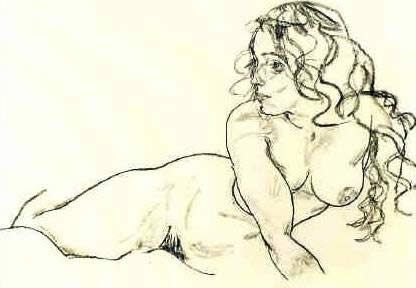 Egon Schiele Reclining woman